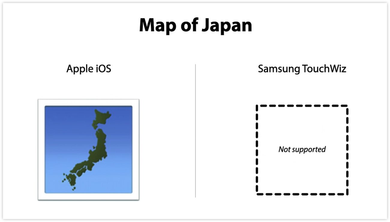 Apple iOS vs Samsung TouchWiz - Japán térkép